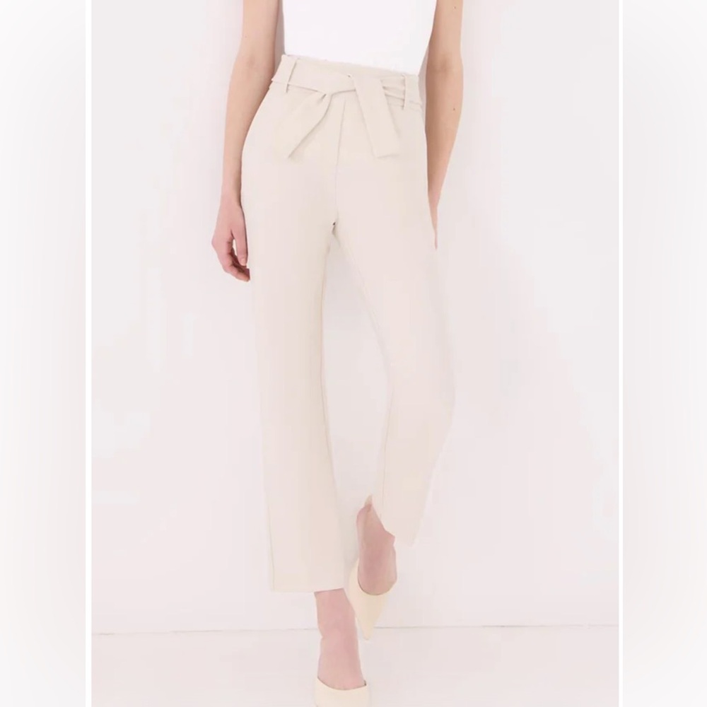 Cream High-Waisted Pants